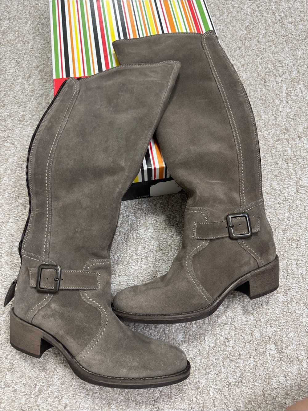 Bruno Magli Taupe Suede Chelsea Boots
